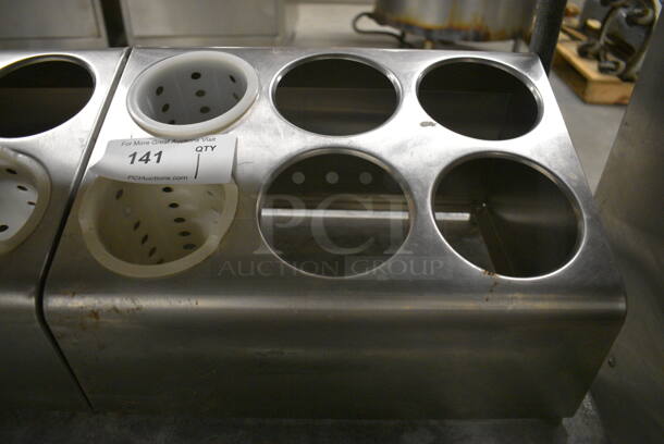 Metal Countertop 6 Compartment Silverware Holder. 15x12x8.5