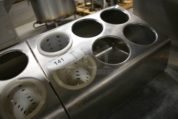 Metal Countertop 6 Compartment Silverware Holder. 15x12x8.5 - Image 2 of 3