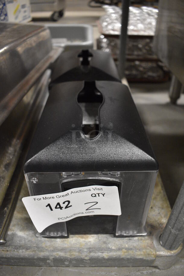 2 Black and Clear Poly Countertop Napkin Dispensers. 8x6x5.5. 2 Times Your Bid! - Image 1 of 2