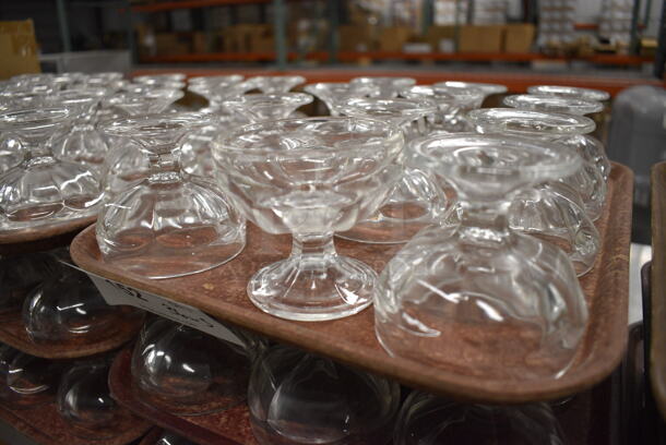 36 Sundae Glasses on 3 Brown Trays. 3.5x3.5x3. 36 Times Your Bid! - Image 2 of 4