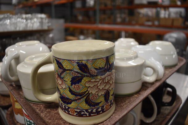 22 Various Ceramic Mugs on 2 Brown Trays. Includes 4.5x3.5x3.5. 22 Times Your Bid! - Image 3 of 5