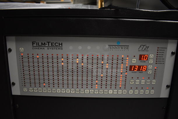 MARVELOUS! 2014 Barco Model DP2K-12C Commercial Countertop DLP Cinema Projector on Cabinet w/ Film-Tech FT21 Automation Cinema System, Gefer Cinema Scaler Pro III and Tripp Lite Surge Protector. 200-240 Volts. See Lot 2 For Additional Pictures! 26x38x22, 24x53x38. BUYER MUST REMOVE. Tested and Working! - Image 7 of 12