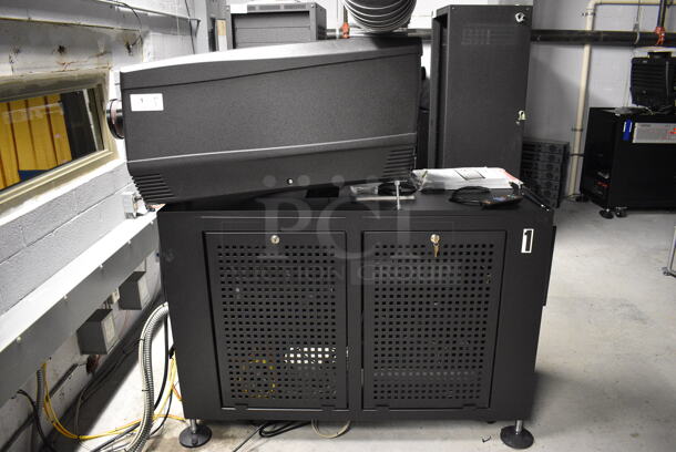 MARVELOUS! 2014 Barco Model DP2K-12C Commercial Countertop DLP Cinema Projector on Cabinet w/ Film-Tech FT21 Automation Cinema System, Gefer Cinema Scaler Pro III and Tripp Lite Surge Protector. 200-240 Volts. See Lot 2 For Additional Pictures! 26x38x22, 24x53x38. BUYER MUST REMOVE. Tested and Working! - Image 12 of 12