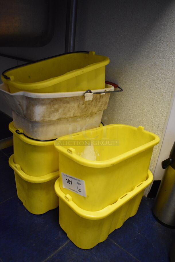 6 Poly Bins; 1 White and 5 Yellow. 14x8.5x8. 6 Times Your Bid! - Image 2 of 2