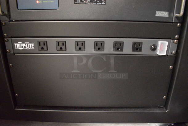 MARVELOUS! 2012 Barco Model DP2K-12C Commercial Countertop DLP Cinema Projector on Cabinet w/ Film-Tech FT21 Automation Cinema System, 4 Dolby CP750 Digital Cinema Processors, DCM Powercom, TV Monitor and Tripp Lite Surge Protector. 200-240 Volts. See Lot 4 For Additional Pictures! 26x38x22, 24x53x38. BUYER MUST REMOVE. Tested and Working! - Image 8 of 12