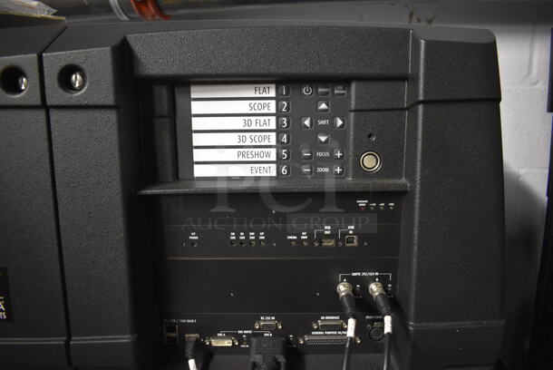 MARVELOUS! 2012 Barco Model DP2K-12C Commercial Countertop DLP Cinema Projector on Cabinet w/ Film-Tech FT21 Automation Cinema System, 4 Dolby CP750 Digital Cinema Processors, DCM Powercom, TV Monitor and Tripp Lite Surge Protector. 200-240 Volts. See Lot 4 For Additional Pictures! 26x38x22, 24x53x38. BUYER MUST REMOVE. Tested and Working! - Image 9 of 12