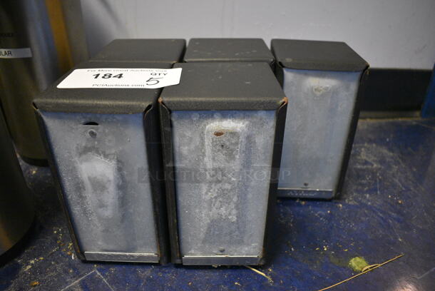 5 Black Metal Napkin Dispensers. 4x4.5x7. 5 Times Your Bid!