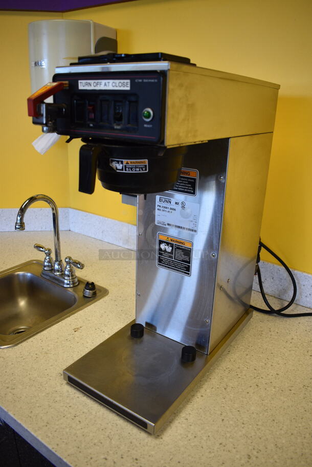 NICE! 2013 Bunn Model CWTF15-APS Stainless Steel Commercial Countertop Coffee Machine w/ Hot Water Dispenser and Poly Brew Basket. 120 Volts, 1 Phase. 9x20x24 - Image 2 of 6