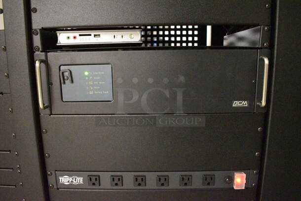 MARVELOUS! 2014 Barco Model DP2K-12C Commercial Countertop DLP Cinema Projector on Cabinet w/ Film-Tech FT21 Automation Cinema System, Gefer Cinema Scaler Pro III, Dolby CP750 Digital Cinema Processor, DCM Powercom, TV Monitor and Tripp Lite Surge Protector. 200-240 Volts. See Lot 8 For Additional Pictures! 26x38x22, 24x53x38. BUYER MUST REMOVE. Tested and Working! - Image 8 of 12