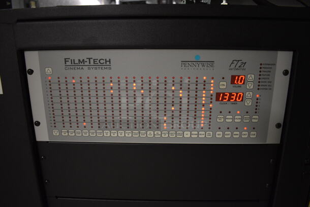MARVELOUS! 2014 Barco Model DP2K-12C Commercial Countertop DLP Cinema Projector on Cabinet w/ Film-Tech FT21 Automation Cinema System, Gefer Cinema Scaler Pro III, Dolby CP750 Digital Cinema Processor, DCM Powercom, TV Monitor and Tripp Lite Surge Protector. 200-240 Volts. See Lot 8 For Additional Pictures! 26x38x22, 24x53x38. BUYER MUST REMOVE. Tested and Working! - Image 10 of 12