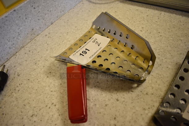 2 Stainless Steel Perforated Popcorn Scoops. 10x7.5x2. 2 Times Your Bid! - Image 2 of 3