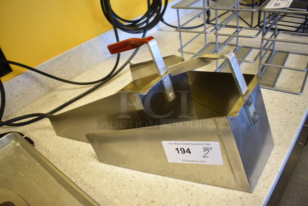 2 Stainless Steel Popcorn Scoops. 12x12x10. 2 Times Your Bid! - Image 1 of 3