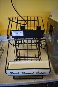 Black Metal Countertpo 4 Slot Air Pot Stand. 14x21x16