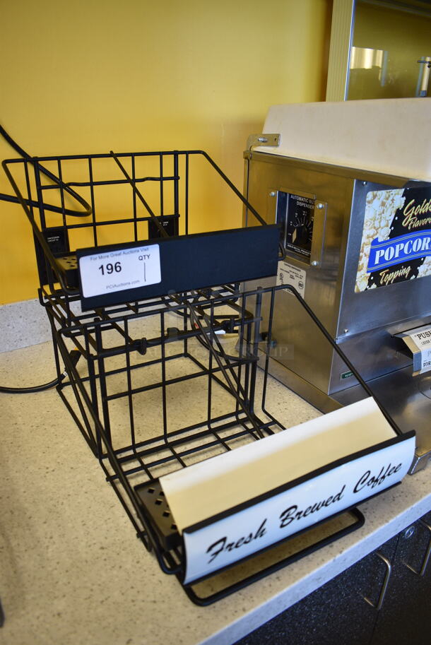 Black Metal Countertpo 4 Slot Air Pot Stand. 14x21x16 - Image 2 of 5