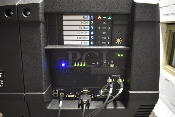 MARVELOUS! 2014 Barco Model DP2K-12C Commercial Countertop DLP Cinema Projector on Cabinet w/ Film-Tech FT21 Automation Cinema System, Gefer Cinema Scaler Pro III, Dolby CP750 Digital Cinema Processor, DCM Powercom, TV Monitor and Tripp Lite Surge Protector. 200-240 Volts. See Lot 10 For Additional Pictures! 26x38x22, 24x53x38. BUYER MUST REMOVE. Tested and Working! - Image 6 of 12