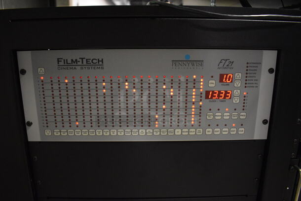 MARVELOUS! 2014 Barco Model DP2K-12C Commercial Countertop DLP Cinema Projector on Cabinet w/ Film-Tech FT21 Automation Cinema System, Gefer Cinema Scaler Pro III, Dolby CP750 Digital Cinema Processor, DCM Powercom, TV Monitor and Tripp Lite Surge Protector. 200-240 Volts. See Lot 10 For Additional Pictures! 26x38x22, 24x53x38. BUYER MUST REMOVE. Tested and Working! - Image 7 of 12
