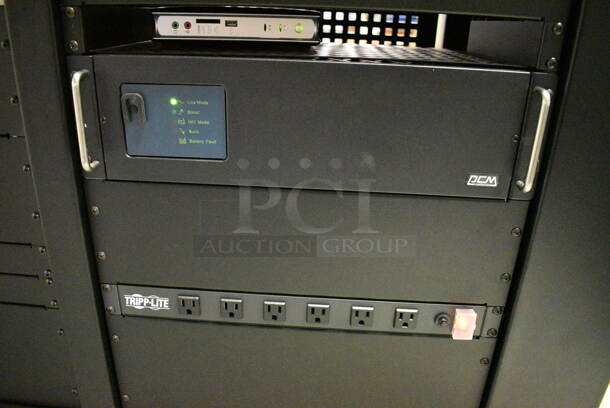 MARVELOUS! 2014 Barco Model DP2K-12C Commercial Countertop DLP Cinema Projector on Cabinet w/ Film-Tech FT21 Automation Cinema System, Gefer Cinema Scaler Pro III, Dolby CP750 Digital Cinema Processor, DCM Powercom, TV Monitor and Tripp Lite Surge Protector. 200-240 Volts. See Lot 10 For Additional Pictures! 26x38x22, 24x53x38. BUYER MUST REMOVE. Tested and Working! - Image 8 of 12