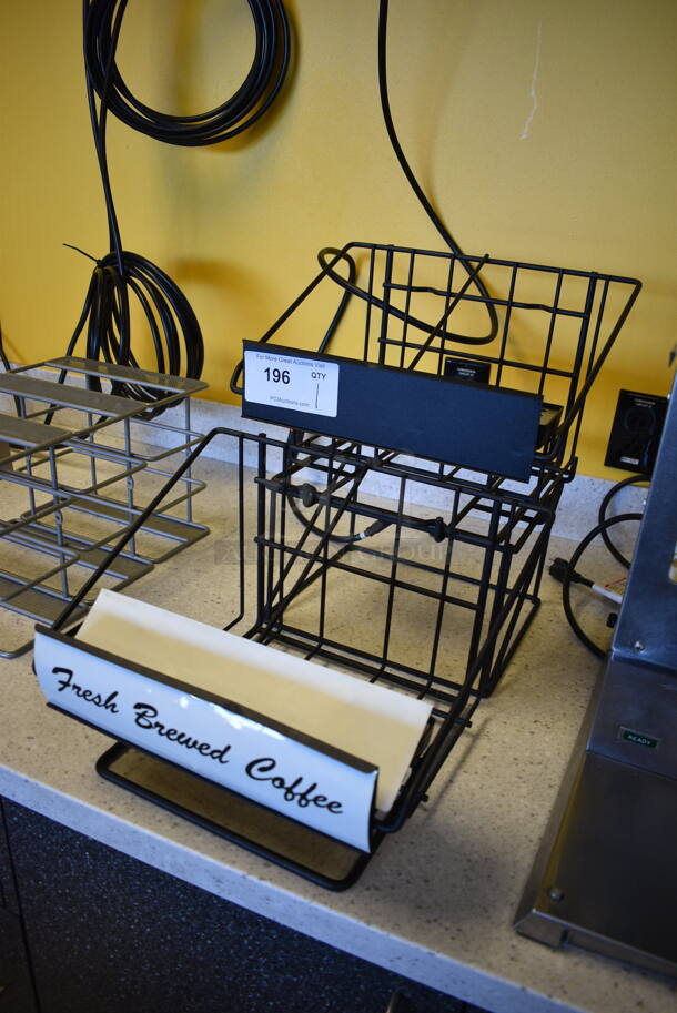 Black Metal Countertpo 4 Slot Air Pot Stand. 14x21x16 - Image 5 of 5