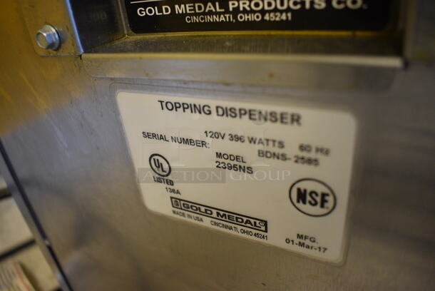 NICE! Gold Medal Model 2395NS Stainless Steel Commercial Countertop Topping Dispenser. 120 Volts, 1 Phase. 12x18x20. Tested and Working! - Image 5 of 6