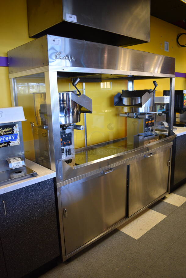 BEAUTIFUL! Cretors Model PR48D3D-6EXX-CSS Stainless Steel Commercial Floor Style Popcorn Maker and Merchandiser w/ 2 Internal Pedestal Popcorn Makers. 120/208 Volts, 1 Phase. Goes GREAT w/ Item 199! 72x33x74.5. Tested and Working! - Image 3 of 12