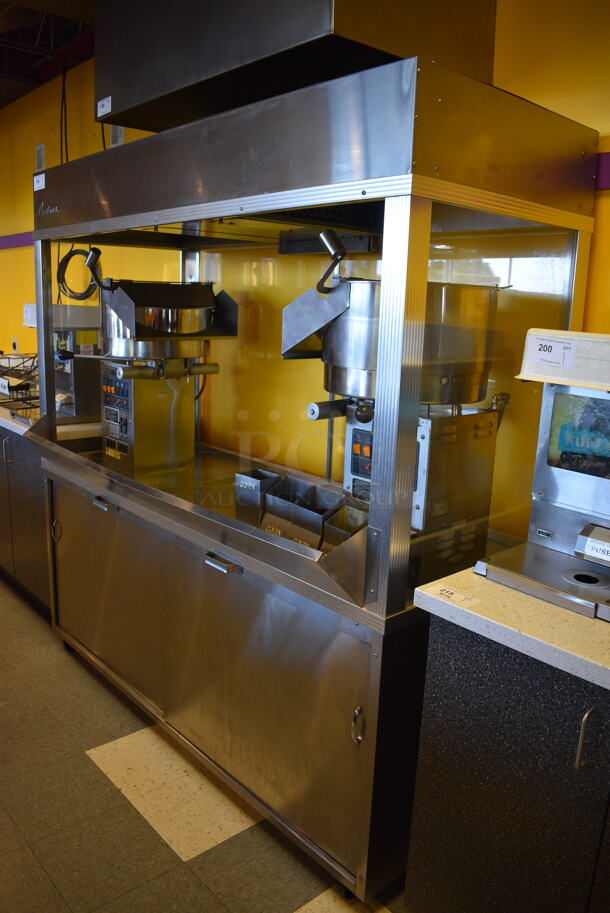 BEAUTIFUL! Cretors Model PR48D3D-6EXX-CSS Stainless Steel Commercial Floor Style Popcorn Maker and Merchandiser w/ 2 Internal Pedestal Popcorn Makers. 120/208 Volts, 1 Phase. Goes GREAT w/ Item 199! 72x33x74.5. Tested and Working! - Image 9 of 12