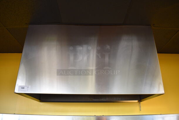 AWESOME! 4' Stainless Steel Commercial Steam Hood. 48x25x26. Goes GREAT w/ Item 198! BUYER MUST REMOVE