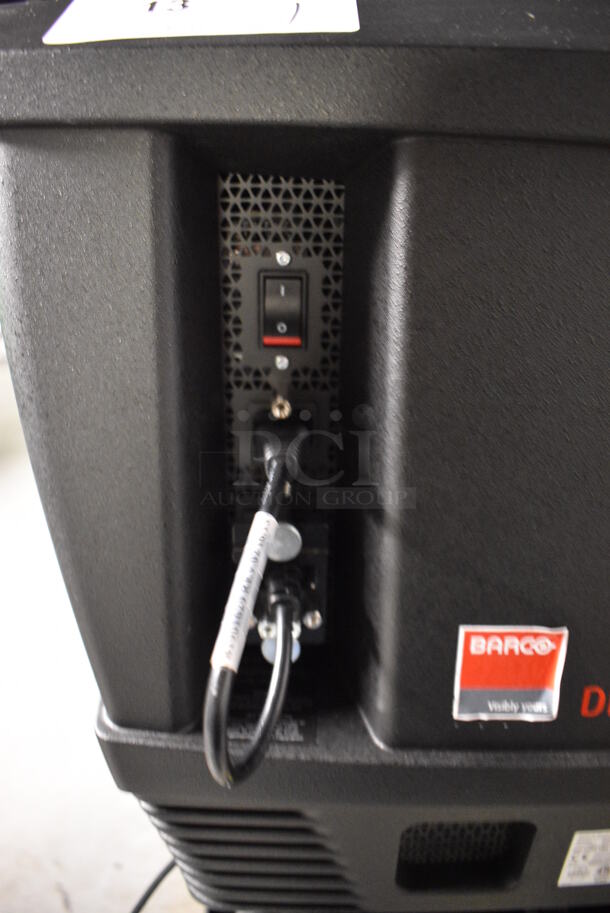 MARVELOUS! 2015 Barco Model DP2K-12C Commercial Countertop DLP Cinema Projector on Cabinet w/ Film-Tech FT21 Automation Cinema System, Gefer Cinema Scaler Pro III, Dolby CP750 Digital Cinema Processor, DCM Powercom, TV Monitor and Tripp Lite Surge Protector. 200-240 Volts. See Lot 14 For Additional Pictures! 26x38x22, 24x53x38. BUYER MUST REMOVE. Tested and Working! - Image 8 of 12