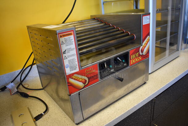 GREAT! Gold Medal Model 8324SLPE Stainless Steel Commercial Countertop Electric Powered Diggity Slanted Combo Hot Dog Roller. 120 Volts, 1 Phase. 21x17.5x17. Tested and Working! - Image 3 of 8