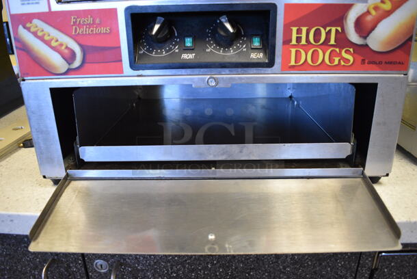 GREAT! Gold Medal Model 8324SLPE Stainless Steel Commercial Countertop Electric Powered Diggity Slanted Combo Hot Dog Roller. 120 Volts, 1 Phase. 21x17.5x17. Tested and Working! - Image 4 of 8