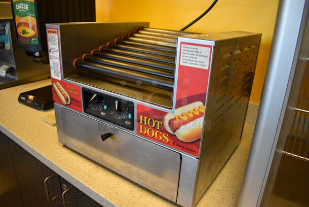 GREAT! Gold Medal Model 8324SLPE Stainless Steel Commercial Countertop Electric Powered Diggity Slanted Combo Hot Dog Roller. 120 Volts, 1 Phase. 21x17.5x17. Tested and Working! - Image 6 of 8