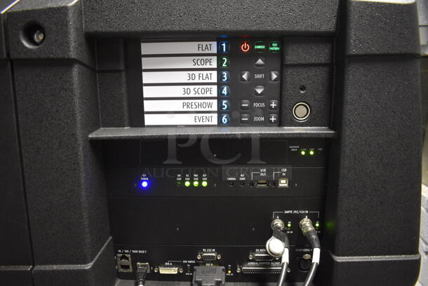 MARVELOUS! 2014 Barco Model DP2K-12C Commercial Countertop DLP Cinema Projector on Cabinet w/ Film-Tech FT21 Automation Cinema System, Gefer Cinema Scaler Pro III, Dolby CP750 Digital Cinema Processor, DCM Powercom, TV Monitor and Tripp Lite Surge Protector. 200-240 Volts. See Lot 16 For Additional Pictures! 26x38x22, 24x53x38. BUYER MUST REMOVE. Tested and Working! - Image 4 of 12