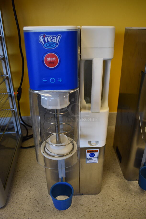 NICE! F'real Model FRLB7 Stainless Steel Commercial Countertop Frozen Beverage Blender Dispenser. 120 Volts, 1 Phase. 9x16x25. Tested and Working!