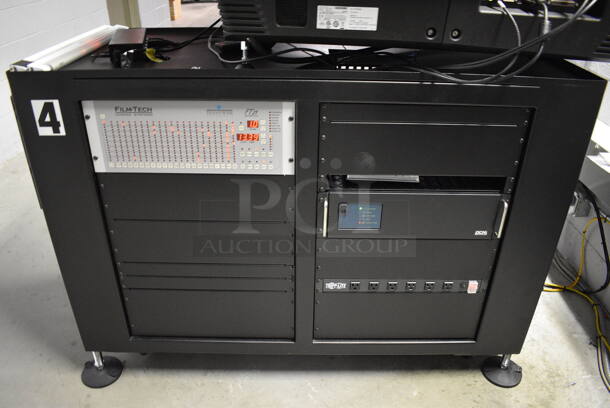 MARVELOUS! 2014 Barco Model DP2K-12C Commercial Countertop DLP Cinema Projector on Cabinet w/ Film-Tech FT21 Automation Cinema System, Gefer Cinema Scaler Pro III, Dolby CP750 Digital Cinema Processor, DCM Powercom, TV Monitor and Tripp Lite Surge Protector. 200-240 Volts. See Lot 16 For Additional Pictures! 26x38x22, 24x53x38. BUYER MUST REMOVE. Tested and Working! - Image 12 of 12
