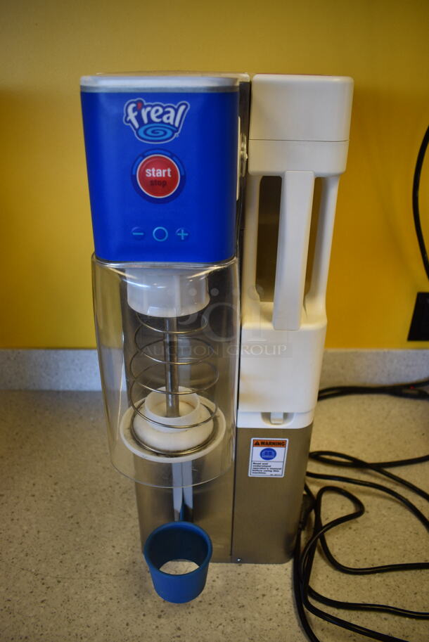 NICE! F'real Model FRLB7 Stainless Steel Commercial Countertop Frozen Beverage Blender Dispenser. 120 Volts, 1 Phase. 9x16x25. Tested and Working!