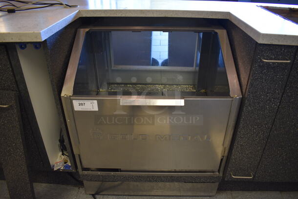 NICE! Gold Medal Model 2343 Stainless Steel Commercial Staging Cabinet Popcorn Merchandiser Bin. 120 Volts, 1 Phase. 30x30x35. Tested and Working! - Image 1 of 7