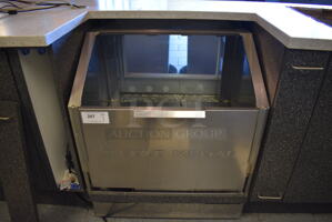 NICE! Gold Medal Model 2343 Stainless Steel Commercial Staging Cabinet Popcorn Merchandiser Bin. 120 Volts, 1 Phase. 30x30x35. Tested and Working!