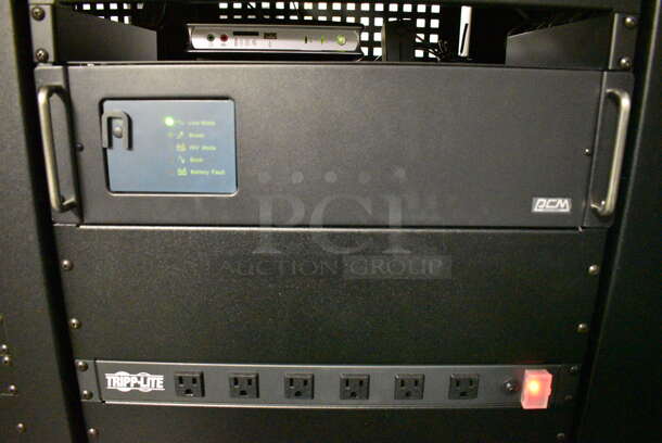 MARVELOUS! 2014 Barco Model DP2K-12C Commercial Countertop DLP Cinema Projector on Cabinet w/ Film-Tech FT21 Automation Cinema System, Gefer Cinema Scaler Pro III, Dolby CP750 Digital Cinema Processor, DCM Powercom, TV Monitor and Tripp Lite Surge Protector. 200-240 Volts. See Lot 18 For Additional Pictures! 26x38x22, 24x53x38. BUYER MUST REMOVE. Tested and Working! - Image 11 of 12