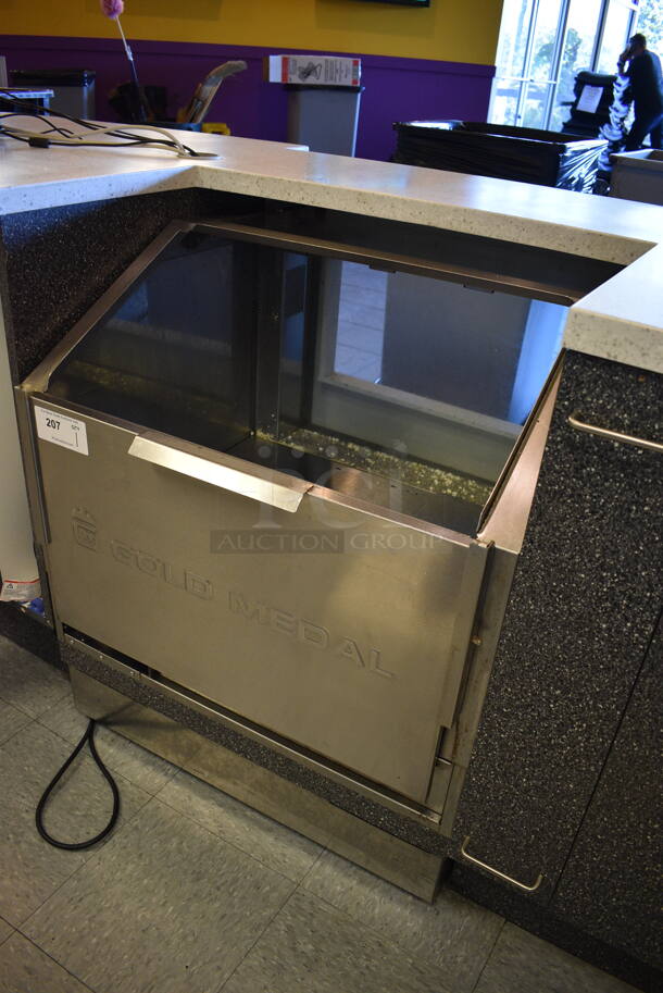 NICE! Gold Medal Model 2343 Stainless Steel Commercial Staging Cabinet Popcorn Merchandiser Bin. 120 Volts, 1 Phase. 30x30x35. Tested and Working! - Image 3 of 7