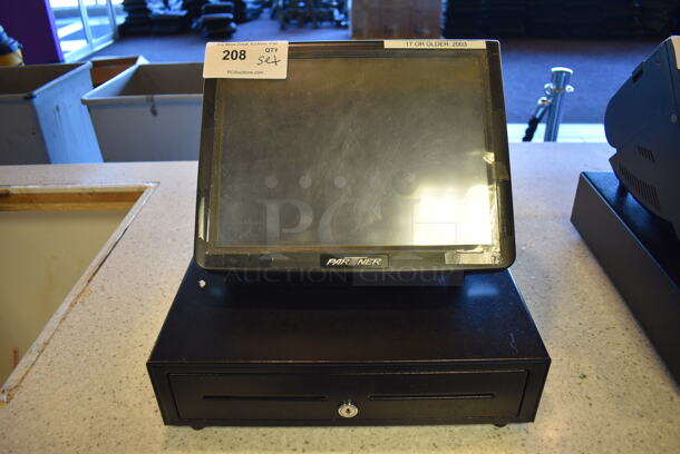 ALL ONE MONEY! Lot of Partner Model PT-6315-C 15" POS System Monitor and Metal Cash Drawer! - Image 1 of 6