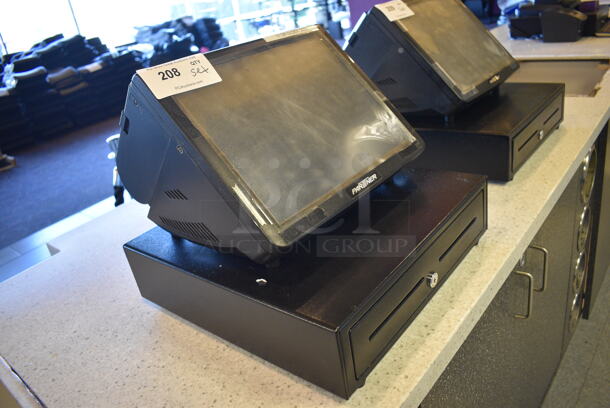 ALL ONE MONEY! Lot of Partner Model PT-6315-C 15" POS System Monitor and Metal Cash Drawer! - Image 2 of 6