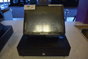 ALL ONE MONEY! Lot of Partner Model PT-6315-C 15" POS System Monitor and Metal Cash Drawer!
