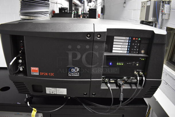 MARVELOUS! 2014 Barco Model DP2K-12C Commercial Countertop DLP Cinema Projector on Cabinet w/ Film-Tech FT21 Automation Cinema System, Gefer Cinema Scaler Pro III, Dolby CP750 Digital Cinema Processor, DCM Powercom, TV Monitor and Tripp Lite Surge Protector. 200-240 Volts. See Lot 20 For Additional Pictures! 26x38x22, 24x53x38. BUYER MUST REMOVE. Tested and Working! - Image 4 of 12
