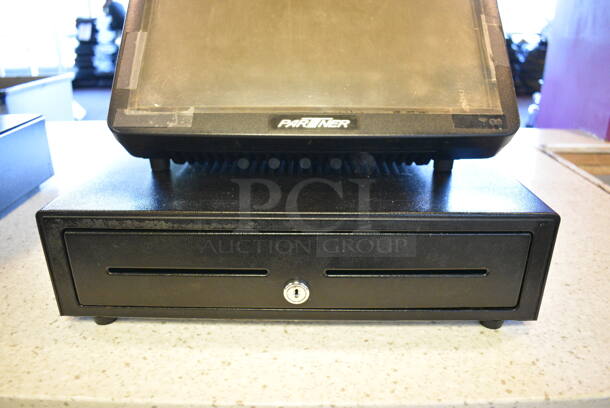 ALL ONE MONEY! Lot of Partner Model PT-6315-C 15" POS System Monitor and Metal Cash Drawer! - Image 6 of 6
