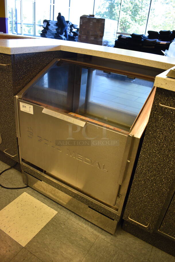 NICE! Gold Medal Model 2343 Stainless Steel Commercial Staging Cabinet Popcorn Merchandiser Bin. 120 Volts, 1 Phase. 30x30x35. Tested and Working! - Image 3 of 7