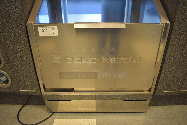 NICE! Gold Medal Model 2343 Stainless Steel Commercial Staging Cabinet Popcorn Merchandiser Bin. 120 Volts, 1 Phase. 30x30x35. Tested and Working! - Image 5 of 7