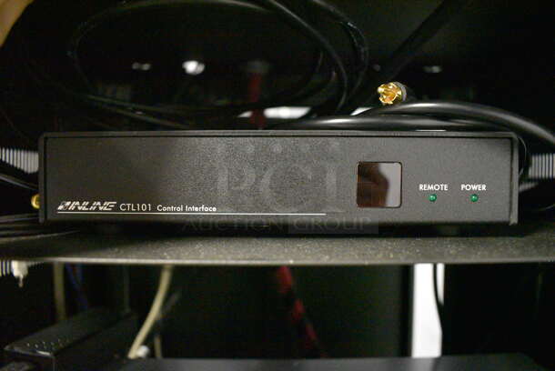 7 FANTASTIC! Items In Black Metal Rack Unit; Inline CTL101 Central Interface, Dolby CP750 Digital Cinema Processor, CM Series , 3 QSC BCA1622 Digital Cinema Amplifiers and Component Engineering LS-30-M. 22.5x22x69. 7 Times Your Bid! - Image 3 of 12