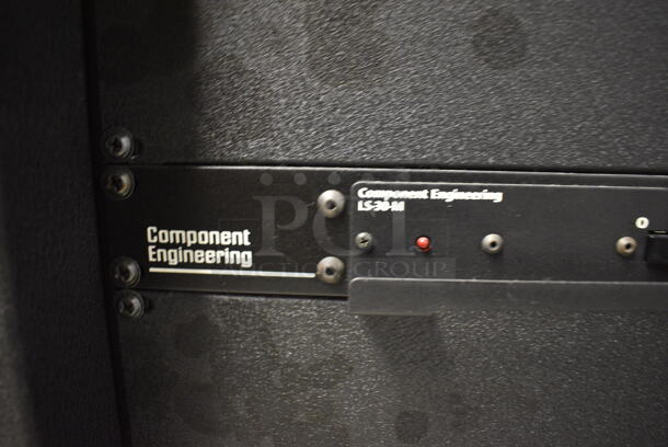 7 FANTASTIC! Items In Black Metal Rack Unit; Inline CTL101 Central Interface, Dolby CP750 Digital Cinema Processor, CM Series , 3 QSC BCA1622 Digital Cinema Amplifiers and Component Engineering LS-30-M. 22.5x22x69. 7 Times Your Bid! - Image 9 of 12