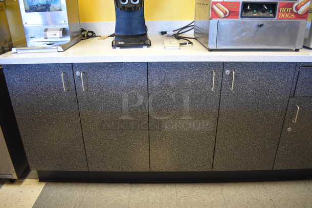 Work Counter w/ Gray Doors, White Countertop and Sink Bay. 196x30x36 BUYER MUST REMOVE - Image 2 of 8