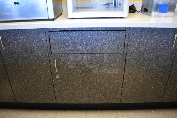 Work Counter w/ Gray Doors, White Countertop and Sink Bay. 196x30x36 BUYER MUST REMOVE - Image 3 of 8