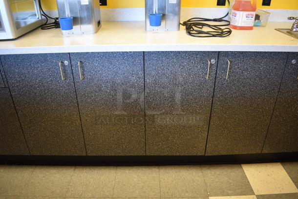Work Counter w/ Gray Doors, White Countertop and Sink Bay. 196x30x36 BUYER MUST REMOVE - Image 4 of 8